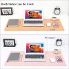 Large Mouse Pad Cork & Leather Desk Pad,Non-Slip 31.5"x 15.7" Laptop Desk Table Protector,Double-Sided Keyboard pad,for Office/Home/Gaming