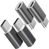 6 pack USB 3.1 Type C Male to Micro USB Female Adapter Converter Connector USB-C(black)