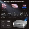MOOKA Q6 Native 1080P WiFi Bluetooth Projector, Upgraded 8500L HD Video Projector with Carrying Bag, Support 4K & 300' Display, silver