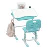 80Cm Hand-Operated Lifting Table Top Can Tilt Children's Study Table And Chair Blue- Green (With Reading Frame Without Lamp)