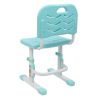 80Cm Hand-Operated Lifting Table Top Can Tilt Children's Study Table And Chair Blue- Green (With Reading Frame Without Lamp)