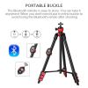 Zomei T60 Portable Tripod with Phone Clip and Bluetooth Remote Control Black Red--YS