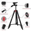 Zomei T70 Portable Tripod with Phone Clip and Bluetooth Remote Black Red--YS