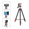 Zomei T70 Portable Tripod with Phone Clip and Bluetooth Remote Black Red--YS