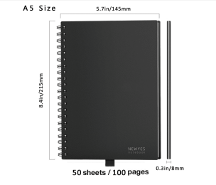 Rewritable paper notebook (Specification: A5)
