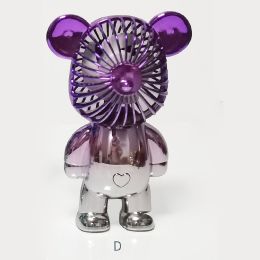 Violent bear usb charging silent portable handheld fan (Color: 8)