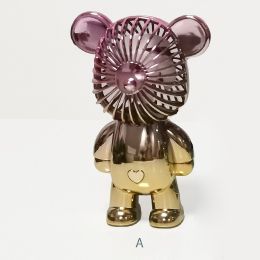 Violent bear usb charging silent portable handheld fan (Color: 5)