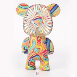 Violent bear usb charging silent portable handheld fan (Color: 4)