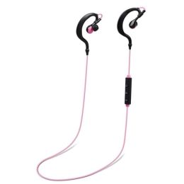 Neckband Earbuds W/Mic Deep Bass HiFi Wireless V4.1 Sport In-Ear Stereo Headphones (Color: Pink)