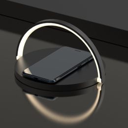 Moonlit Soft Glow LED Light, Wireless Phone Charger And Stand (Color: BLACK ECLIPSE)