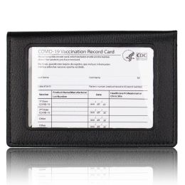 Essential 2 In 1 Vaccination Card And ID Card Holder (Color: BROWN)