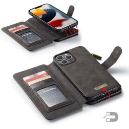 Premium Magnetic Wallet Flip Case for iPhone (Color: Black)
