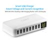 8 Port USB Charger 8A 40W Desktop Charging Station Hub with Quick Charge 3.0 USB Port & LCD Display Compatible to Different Devices