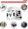 Charger Universal Adapter Multi Outlet Port 4 USB Phone Power All in One Multi Cable Multiple Phone Charge 2.1 Amp Wall Plug White 5 Core UTA W