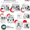 Charger Universal Adapter Multi Outlet Port 4 USB Phone Power All in One Multi Cable Multiple Phone Charge 2.1 Amp Wall Plug White 5 Core UTA W