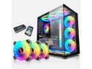 COOLMOON New RGB Case Fans,120mm Mute Transparent Computer Cooling PC Case Fan, RGB Color Changing LED Fan with Remote Control